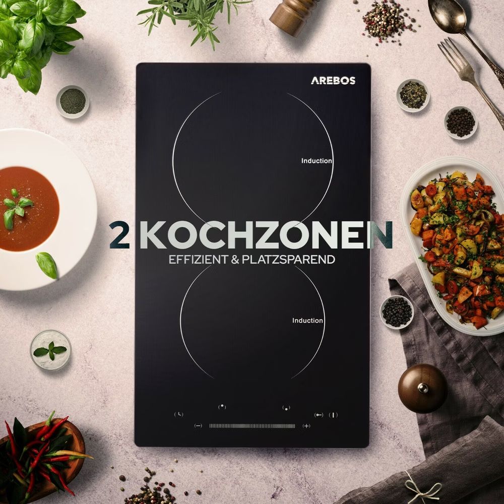 Piatti di portata: Arebos Induktionskochfeld 2x Kochplatten – Nuovo (secondo la descrizione) da Nebikon venduto da warendiscount 1