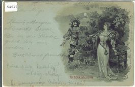 Ueberraschung - Paar Couple - Mondscheinlitho 1898