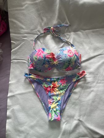 Bikini Hibiskus lila/mehrfarbig