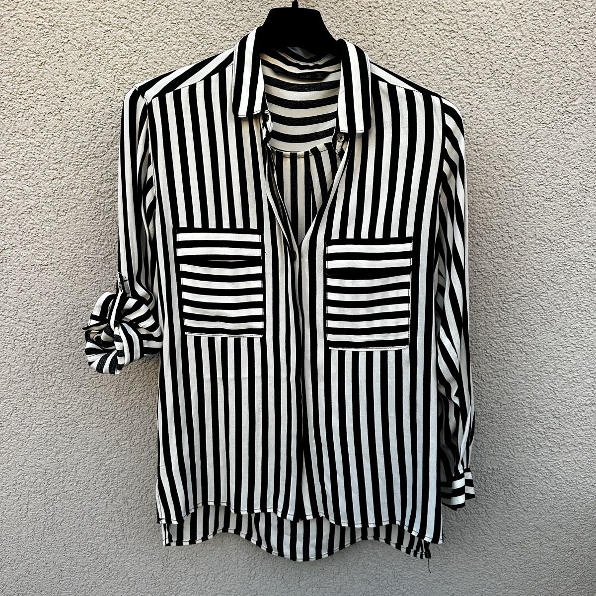 Zara Camicette: Bluse gestreift schwarz weiss Grösse M getragen – Usato da Zürich venduto da zor_9n5z 7