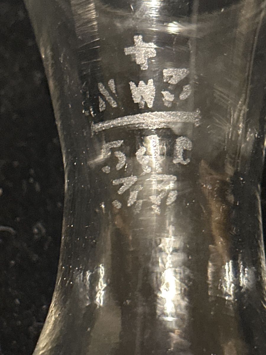 Glasi Hergiswil Caraffe: Glaskaraffe mit Eichmass 5 dl.  + Nw3. 1933 – Usato da Zürich venduto da Chaeffeler 1