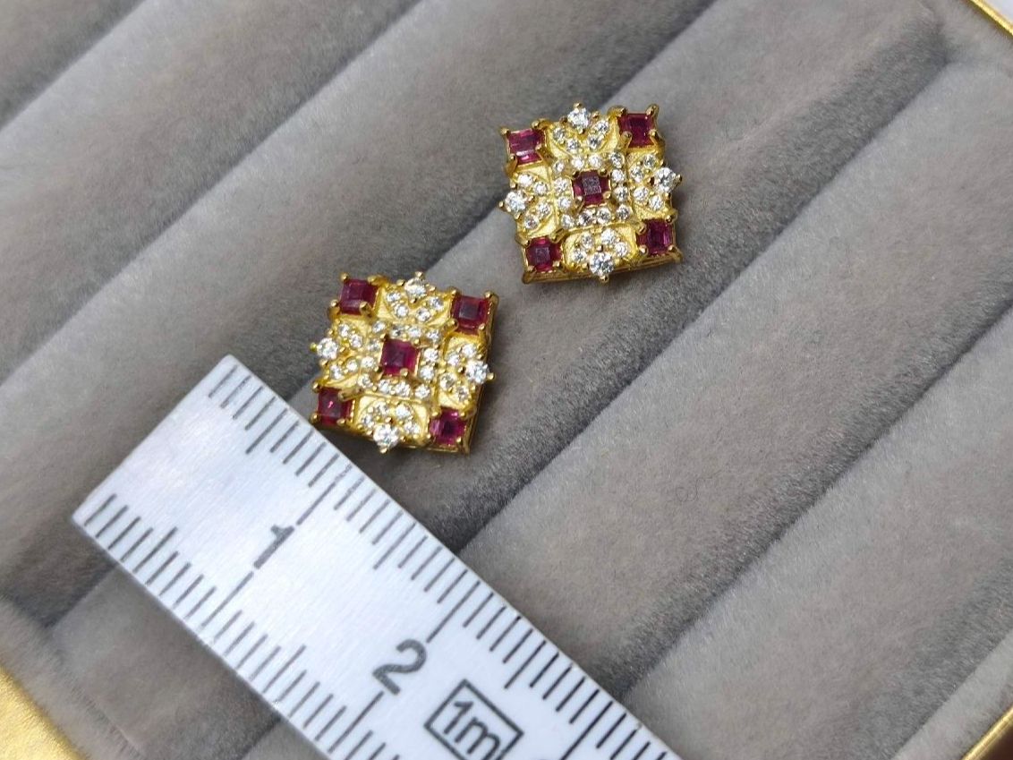 Ohrringe & -stecker: Rubinohrstecker Gold  Echtschmuck 925 Silber – Neu (gemäss Beschreibung) aus St. Gallen von GIULESGG 2