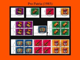 "Pro Patria" Vollstempel-Serie + Viererblöcke (1985 )