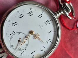 464  Wunderschoene Omega Taschenuhr Cal 19 ca 1894 HA