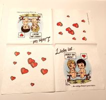 Servietten Liebe ist....die richtige Antwort, Vintage, Neu
