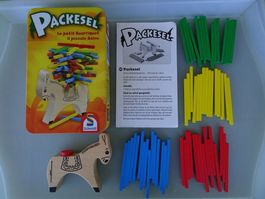 Stapel-Packesel,  60 bunte Stäbchen, Geschicklichkeitsspiel