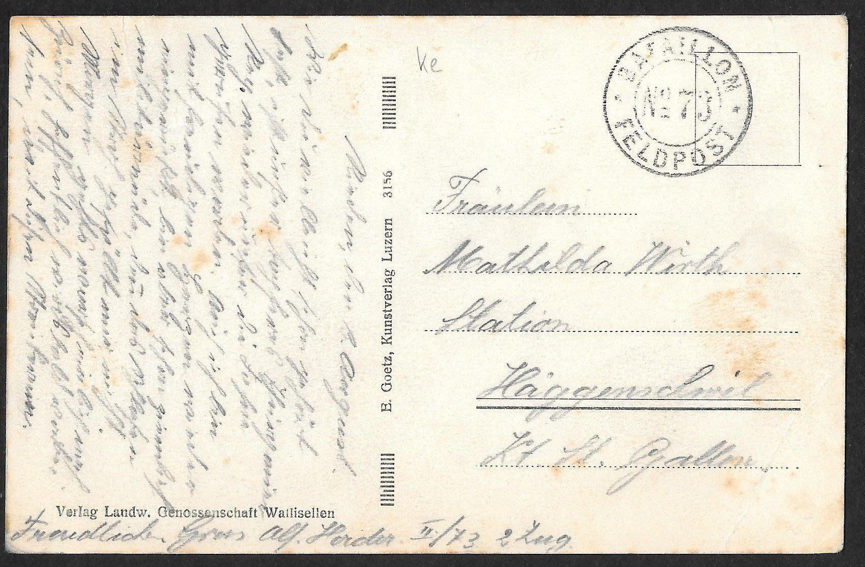Cartes postales: Rieden Alte Winterthurerstrasse Feldpoststempel – D'occasion à Olten par clotaldi 1