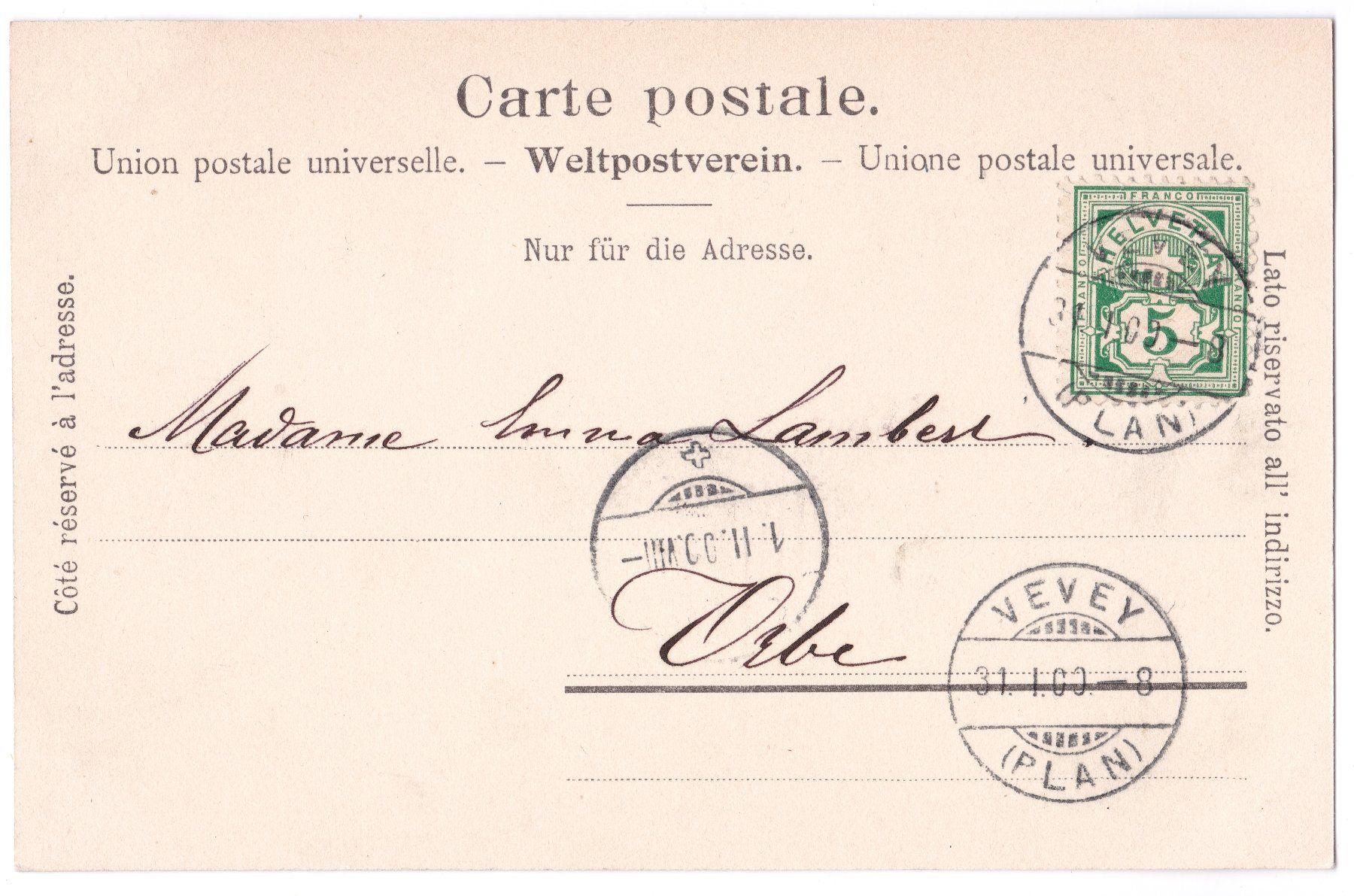 Alle Briefmarken: AK Pont de St-Maurice, de Vevey Plan 1900 – Gebraucht aus Basel von riobar 1