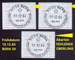 ATM 7_ET_FD-Vollstempel 19.12.84 BERN 30_Aba-SERIE 50/70/80!