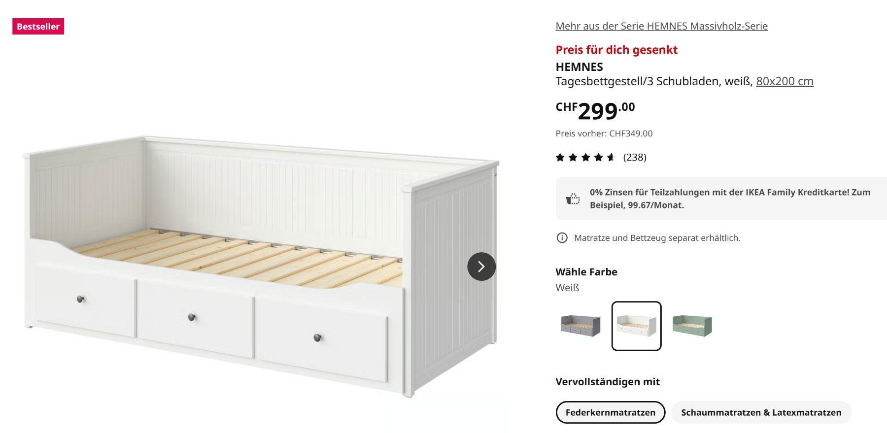 Ikea Letti: Single/Double IKEA HEMNES bed – Usato da Zürich venduto da rob_z2kt 3