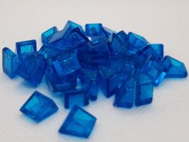 Lego 50 Stk. Schrägstein 1x1x2/3 (Transparent Blau)