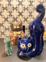 Murano Italy cat & 2 ceramic cats