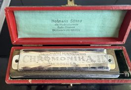 Hohner Chromonika II 1930er Jahre mit Originaletui