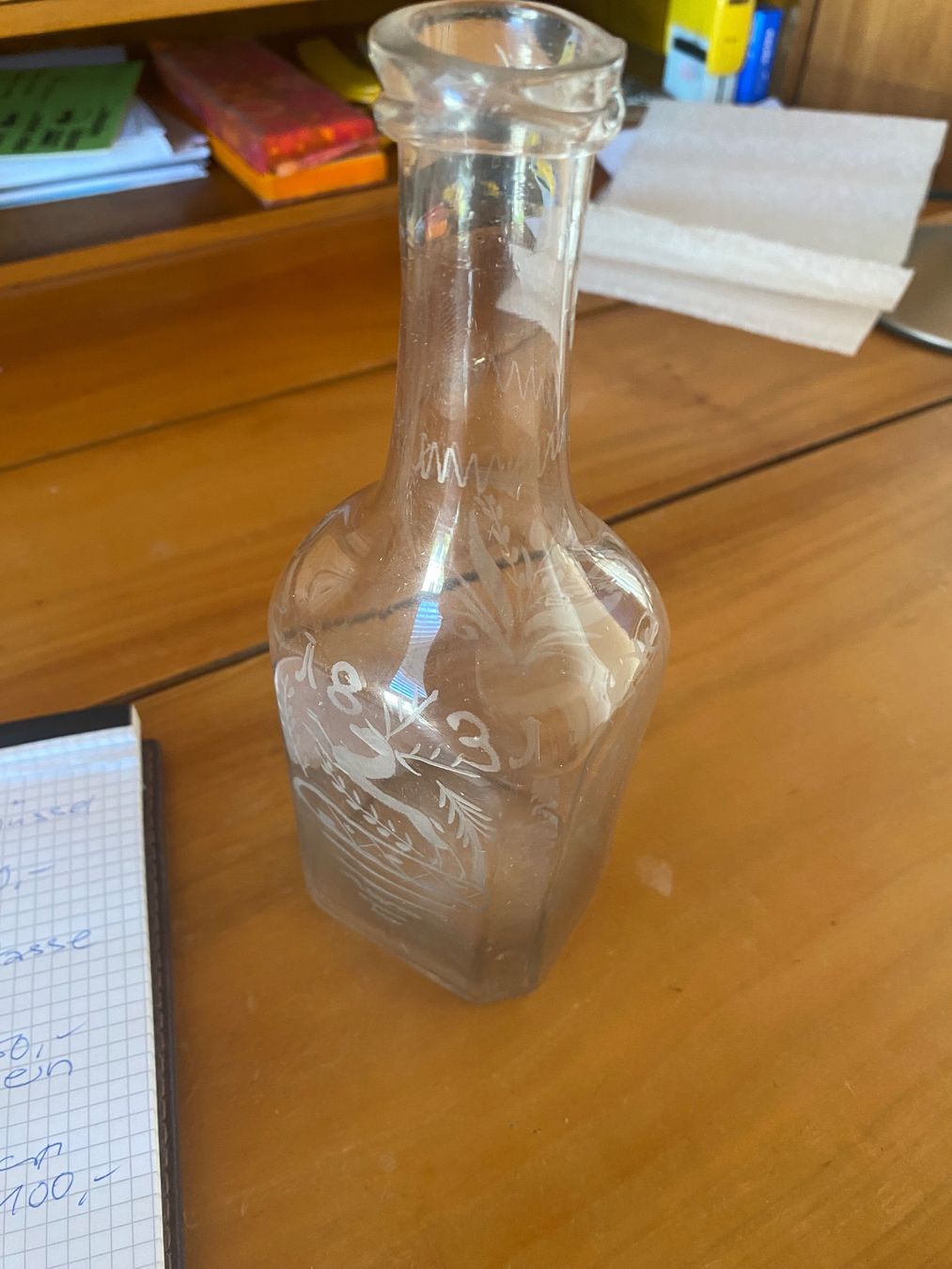 Bottiglie: 1831 Taufflasche, H= 21cm – Usato da Langendorf venduto da Antik-Samariter