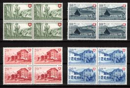 Pro Patria 1948 Serie im 4er-Block ** postfrisch