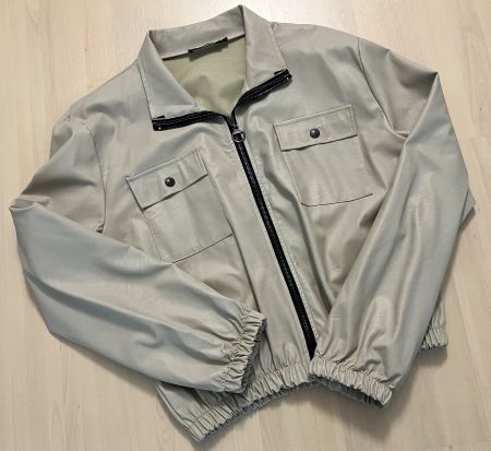 Damen-Jacke, h'grau, Tex-Leder 40/42 XL, herbstlich-leicht!