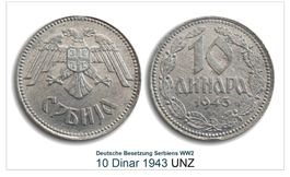10 Dinar 1943 Serbien WW2 UNZ RR Lot 112