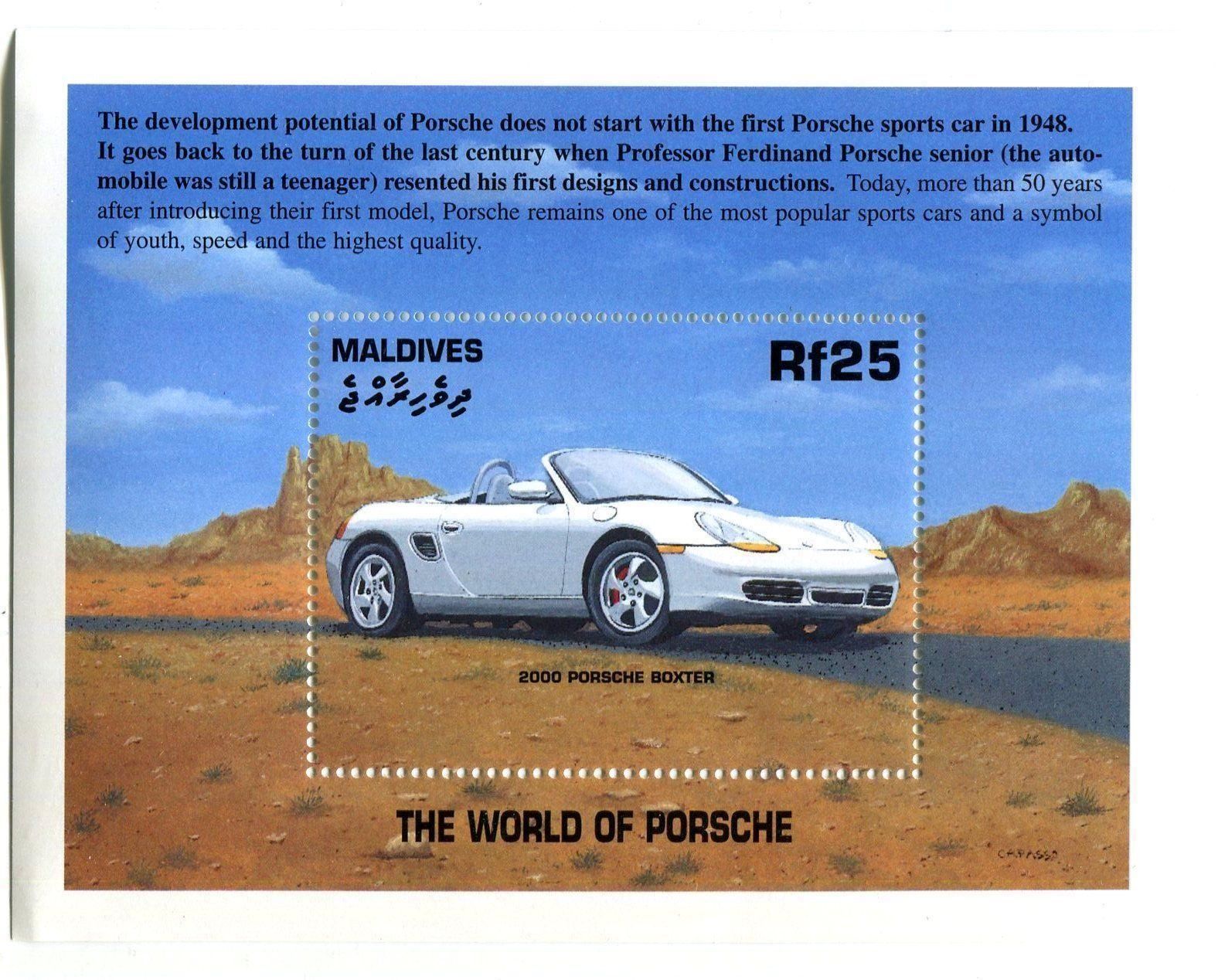 Alle Briefmarken: Block "Porsche". Malediven. – Neu und originalverpackt aus Basel von Butsch5