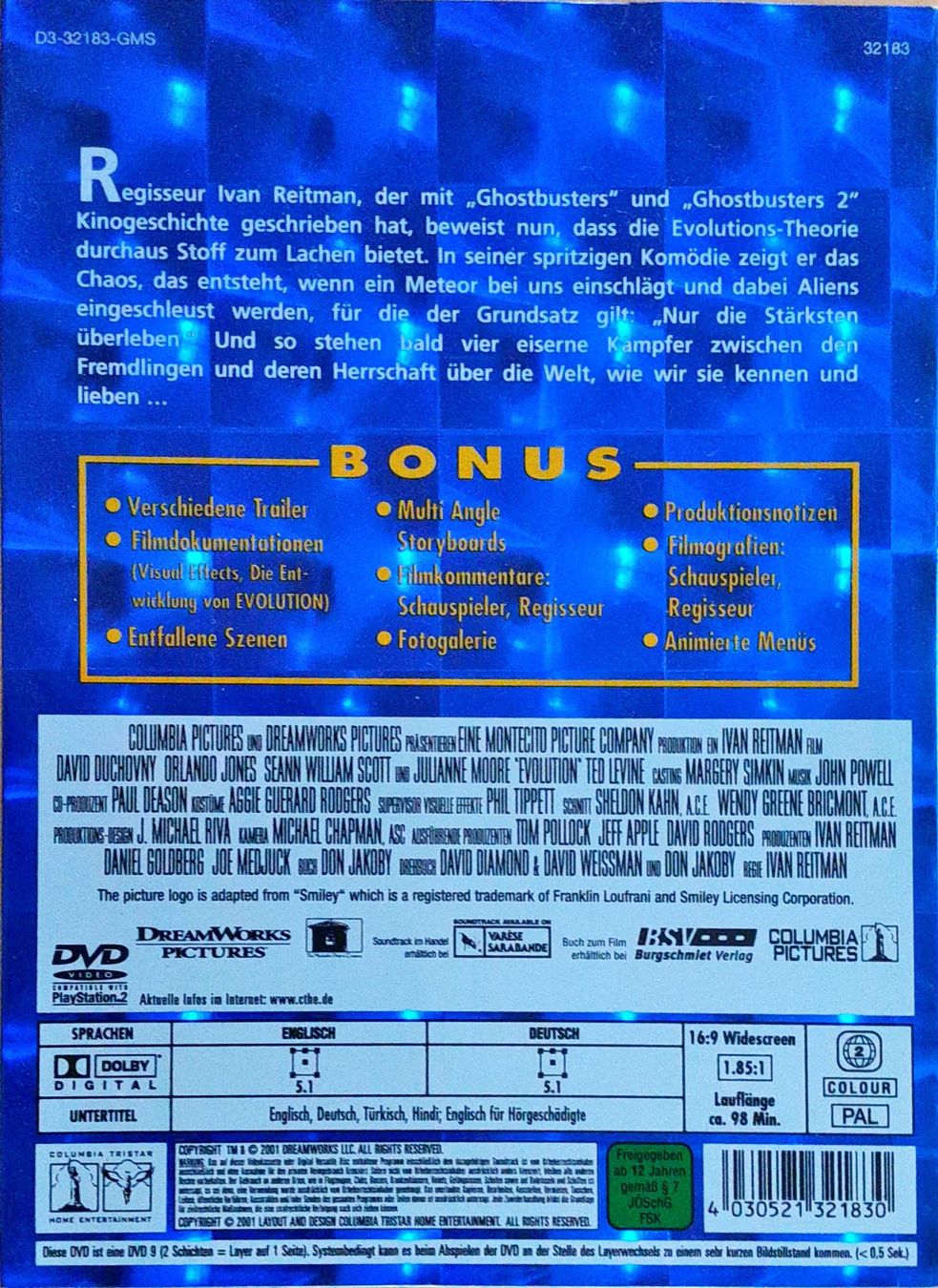 Tutti i DVDs: EVOLUTION (2001) - LIMITED EDITION (Digipak) – Usato da Gelterkinden venduto da Tri-Tra-Trallala 1