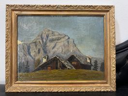Chalets suisses (1927) - Huile sur toile 35x46 cm