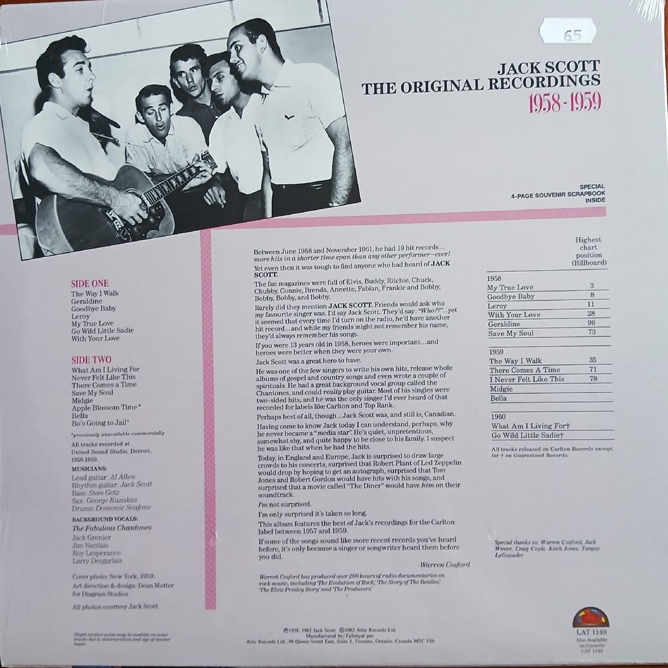 Dischi in vinile: LP - Jack Scott -  the original recordings – Nuovo e nell'imballaggio originale da Lausanne venduto da Soulbrother 1