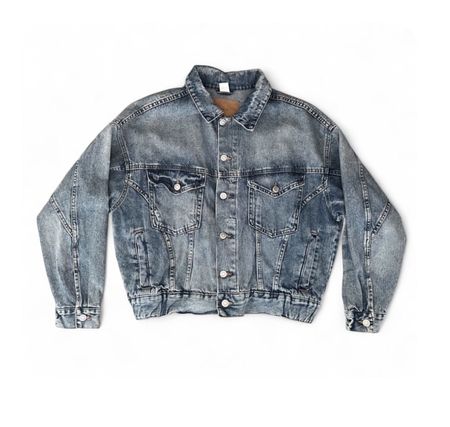 Lockere Jeansjacke blau im Used-Look Grösse S
