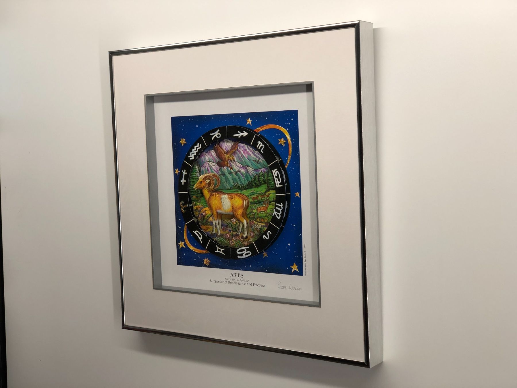Gemälde: 3D Bild / Sternzeichen Widder / 40x40cm - Silber – Neu und originalverpackt aus Bergdietikon von Garak 2