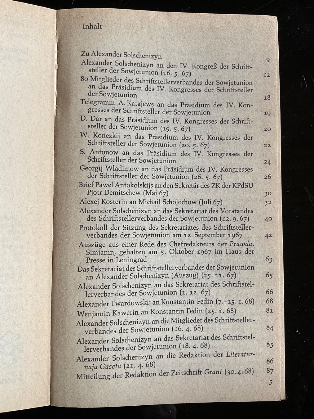 Bücher: Der Fall Solschenizyn. Briefe, Dokumente, Protokolle – Gebraucht aus Zürich von Tolima194 1