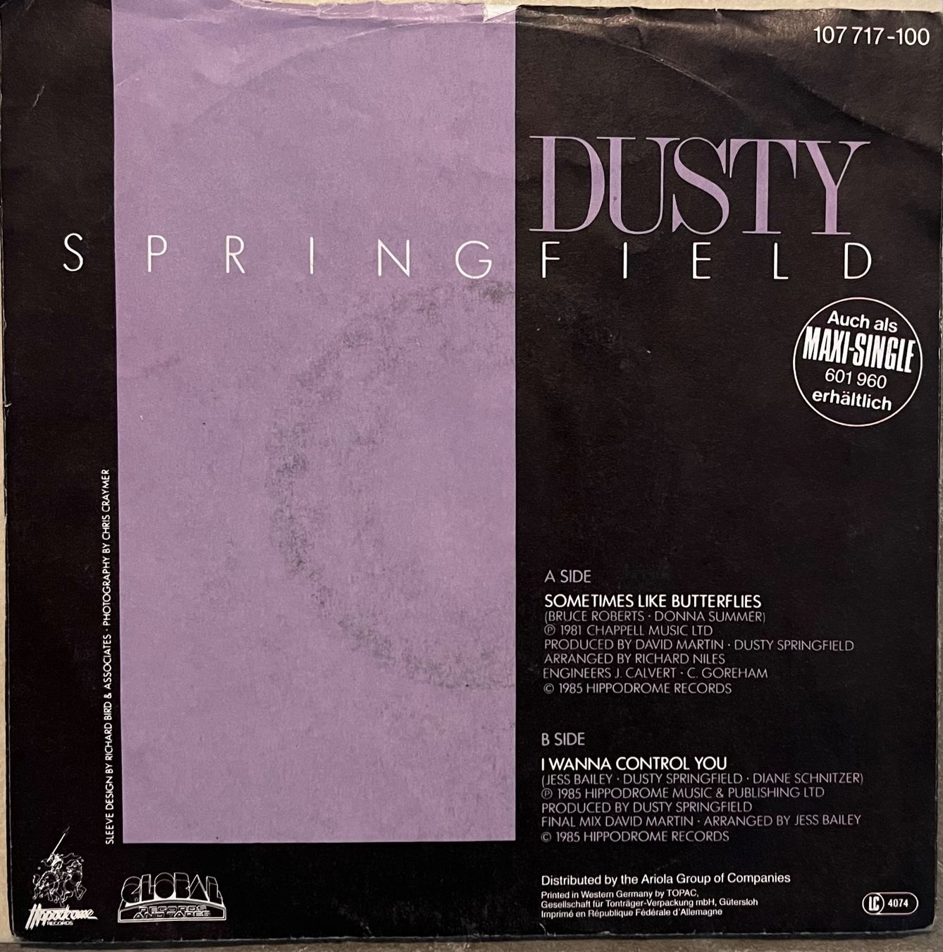 Dischi in vinile: DUSTY SPRINGFIELD - SOMETIMES LIKE BUTTERFLIES – Usato da Bussigny venduto da vinyl-pas-cher 1