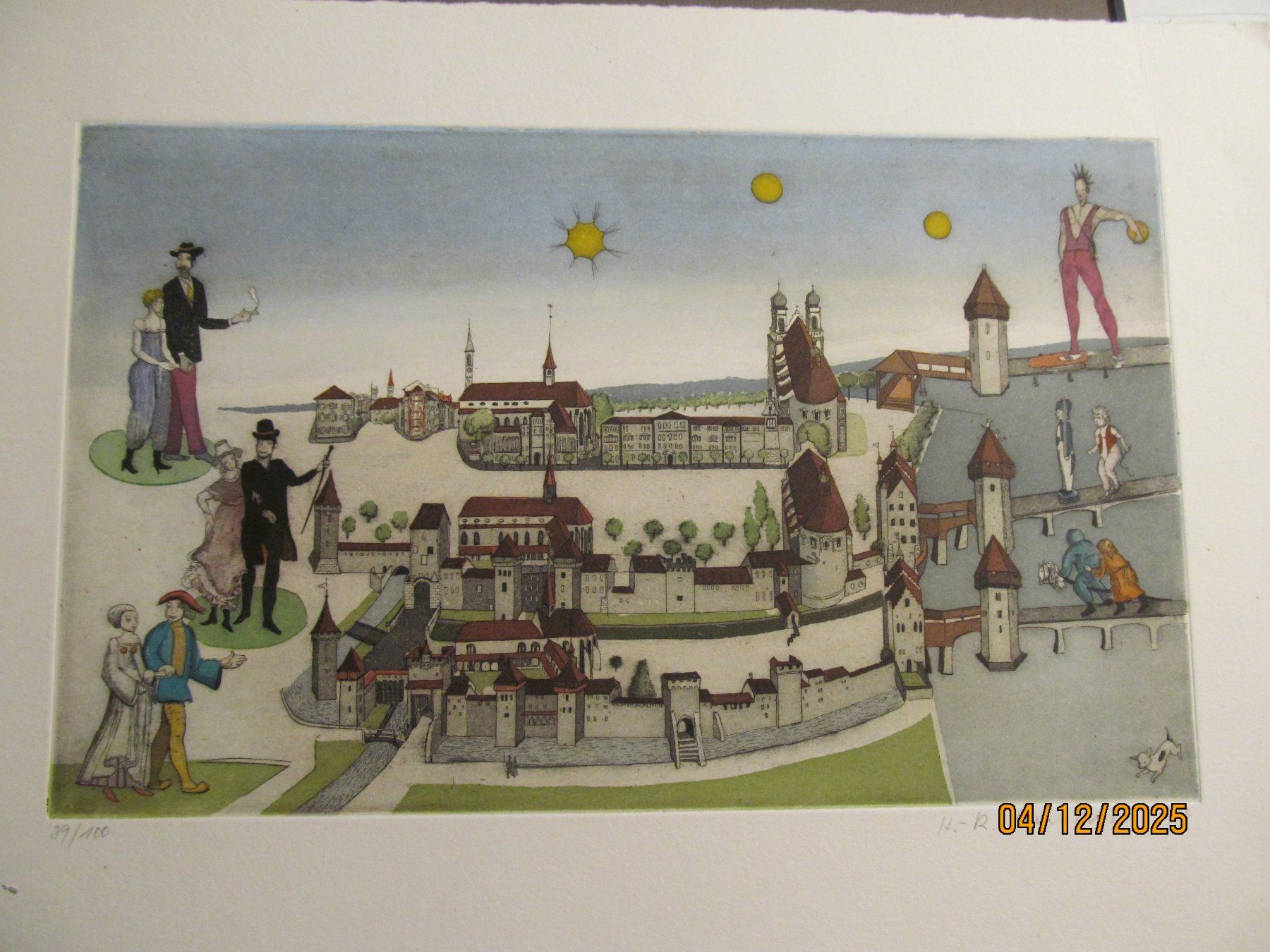 Grafiken & Lithographien: H.R. AMBAUEN   Farbradierung  Luzerner  Ansicht – Neu (gemäss Beschreibung) aus Hergiswil NW von Panda1990