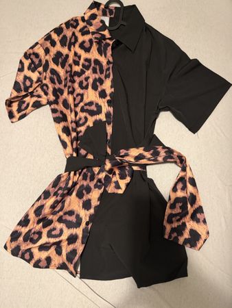 Chemise noire et léopard - Tendance ,taille M