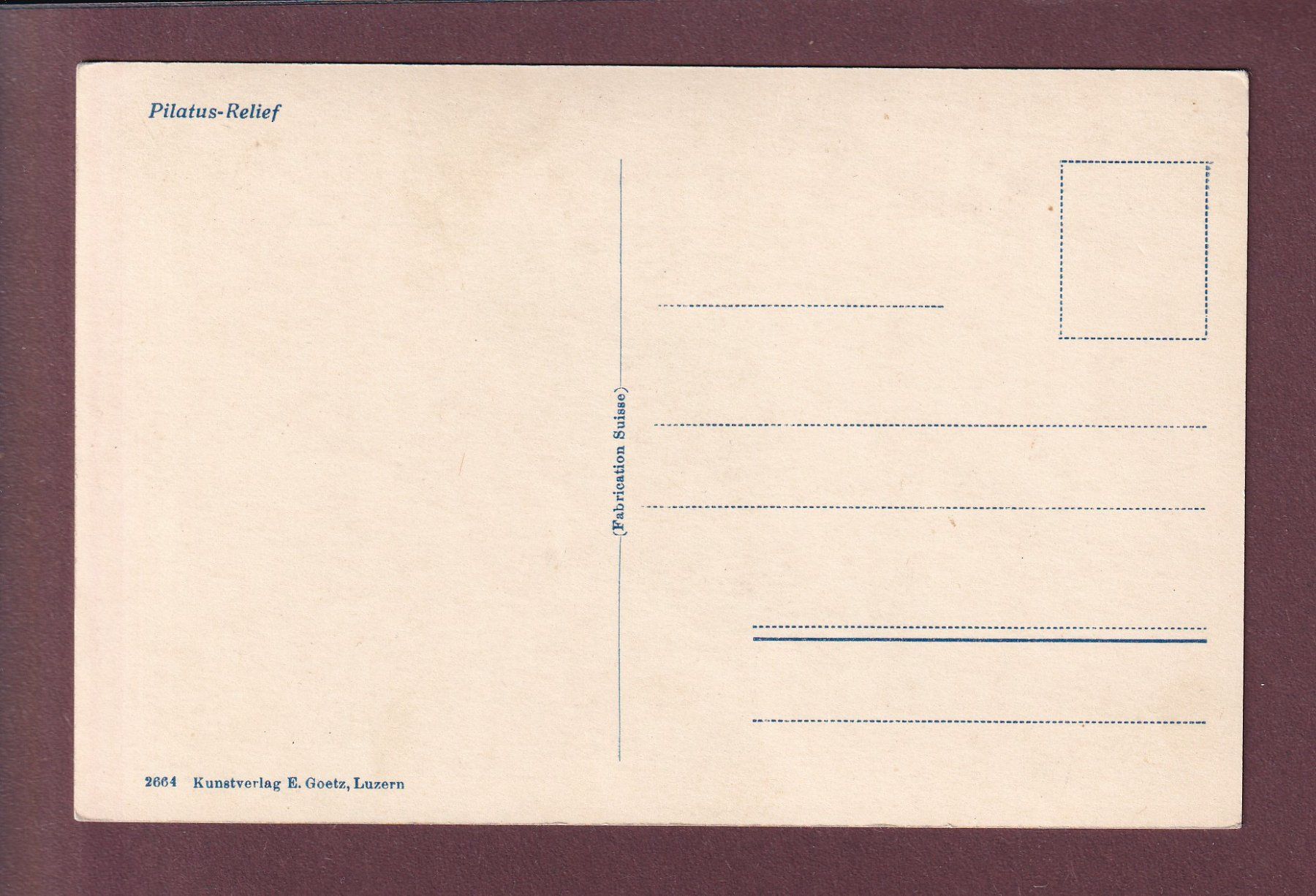 Cartoline postali: PILATUS RELIEF – Usato da Pully venduto da nicecards 1