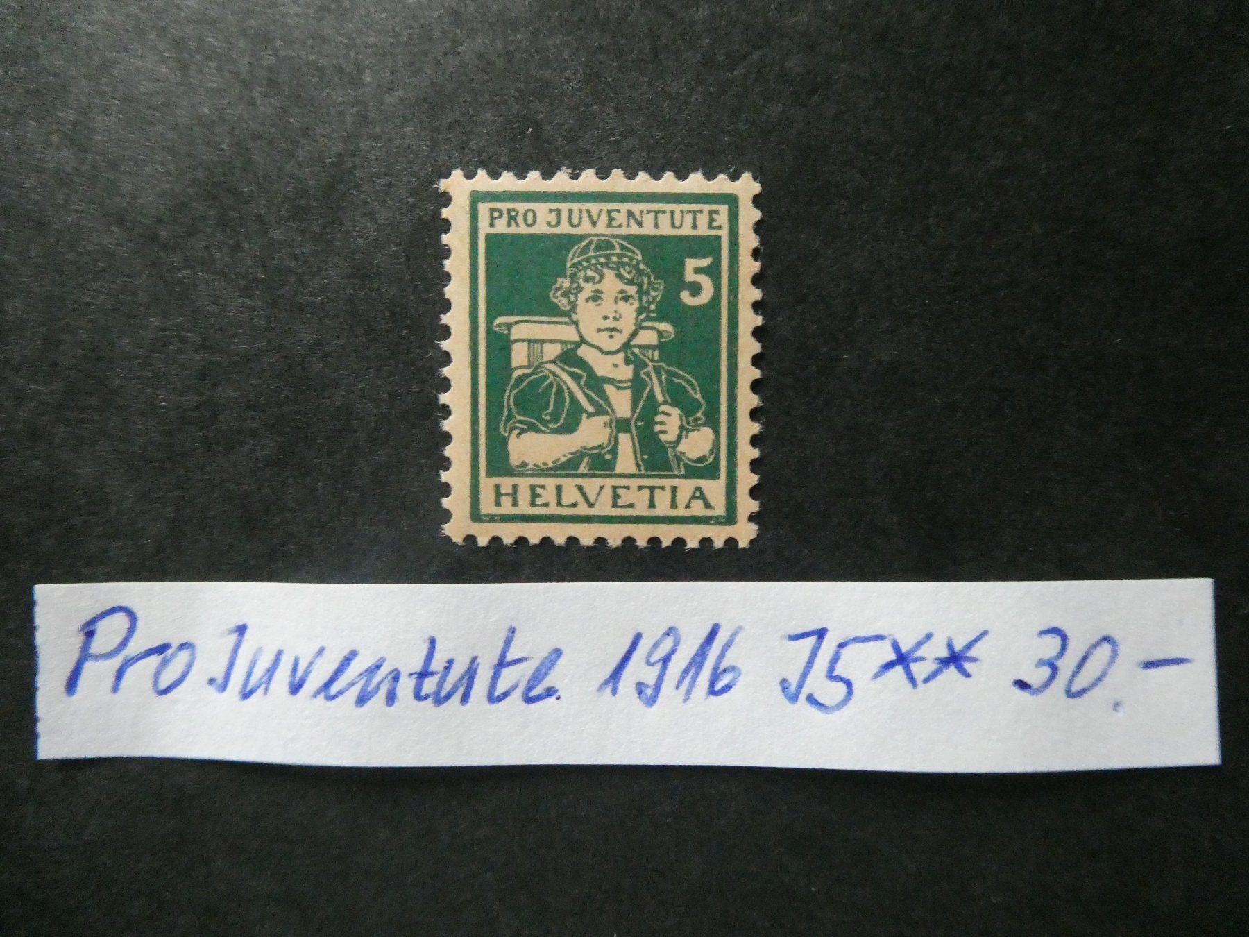 Tutti i francobolli: Pro Juventute 1916 Nr. J5 postfrisch – Usato da Lausen venduto da Herbamare01