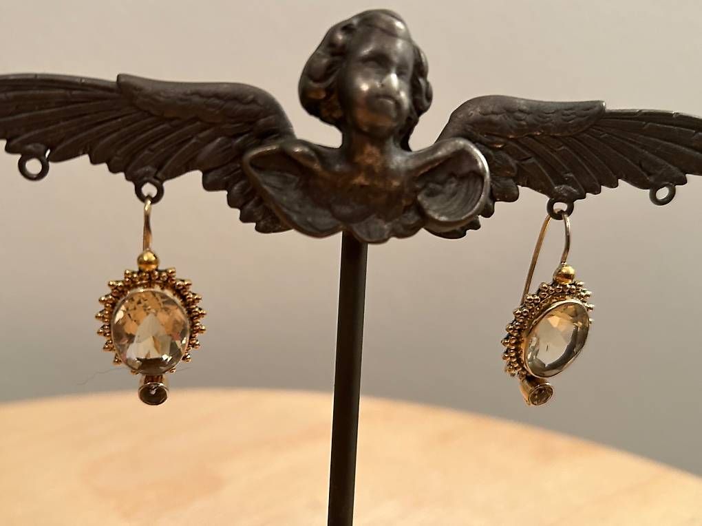Orecchini pendenti & Orecchini a lobo: Silberohrringe vergoldet mit echtem Stein – Usato da Luzern venduto da lou4444