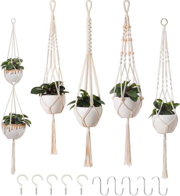 Keter Flowerpot Cesto Sospeso Effetto Rattan Con Catena – Fioriera Rotonda In Plastica – Antracite