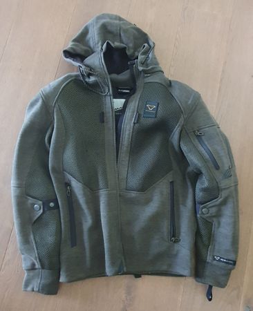 Macna Motorradhoodie Gr L Olivgrün mit Protektoren