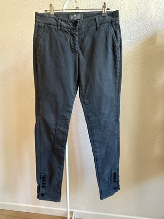Pantalon taille basse gris aspect velours Etro, t.36/S