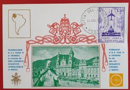 VATIKAN BOGOTA KOLUMBIEN VIGNETTE MARKE PAPST PAUL VI 1968