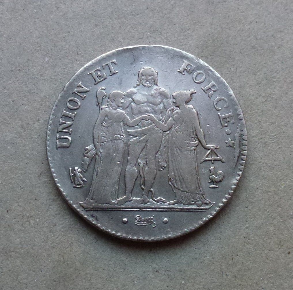 Alle Münzen: Frankreich ++ 5.- Francs An 8 A – Gebraucht aus Walkringen von Casablanca777 1