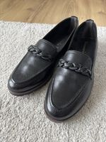 Schwarze Tamaris Loafer Leder Gr. 40