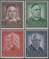 BRD 173-176 Wohlfahrtsausgabe: Helfer der Menschheit 1953 **