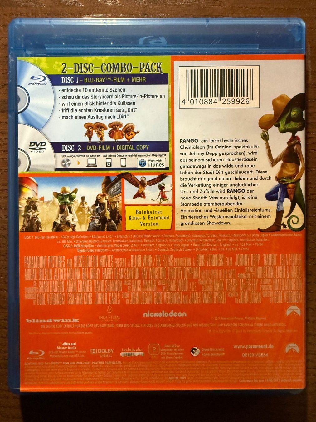 Tutti i DVDs: Rango – Usato da Zürich venduto da Blu-ray_ZH 1