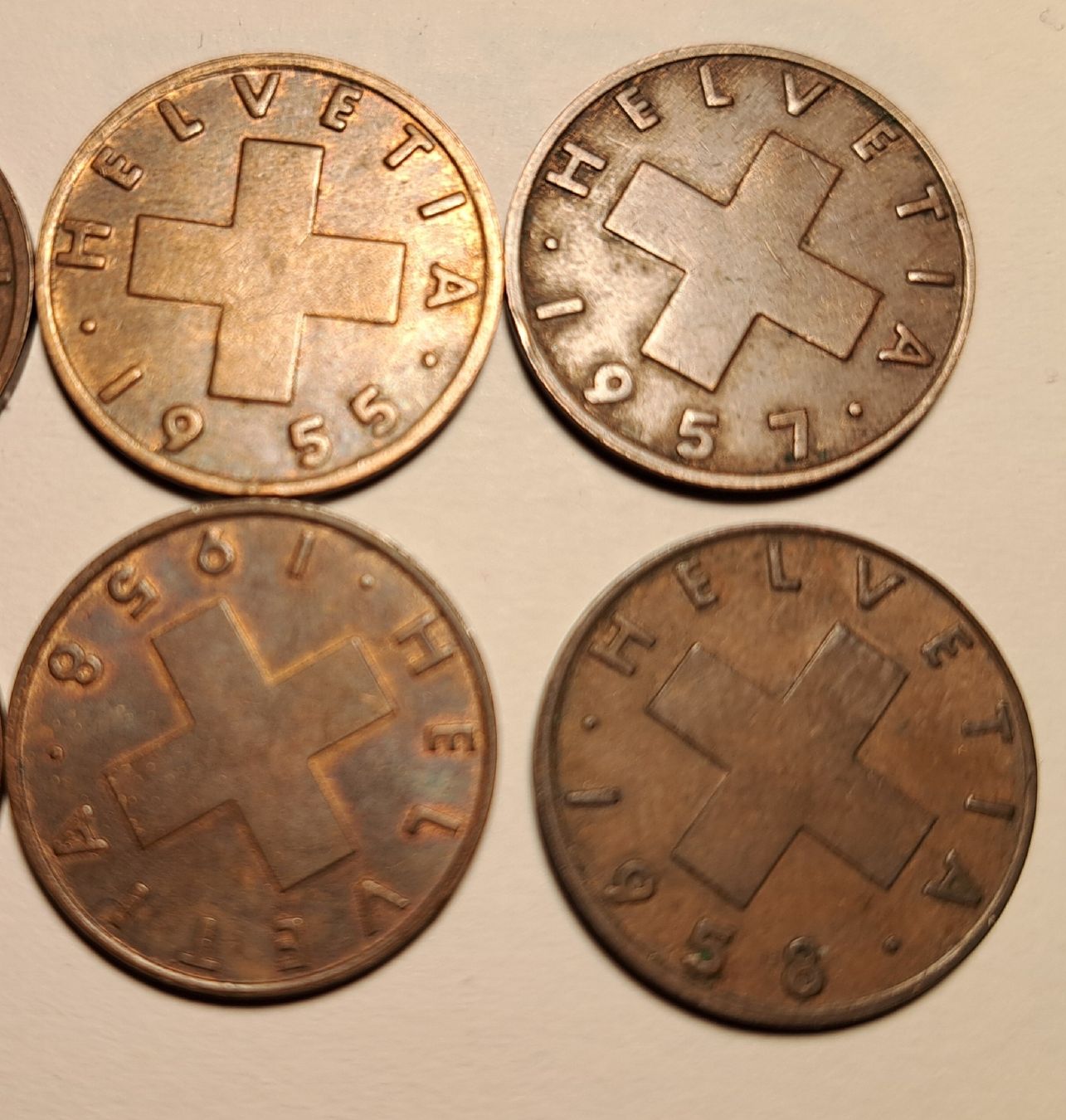 Alle Münzen: 2 centimes Suisse / lot de 10 pièces – Gebraucht aus St-Imier von supernova21 2