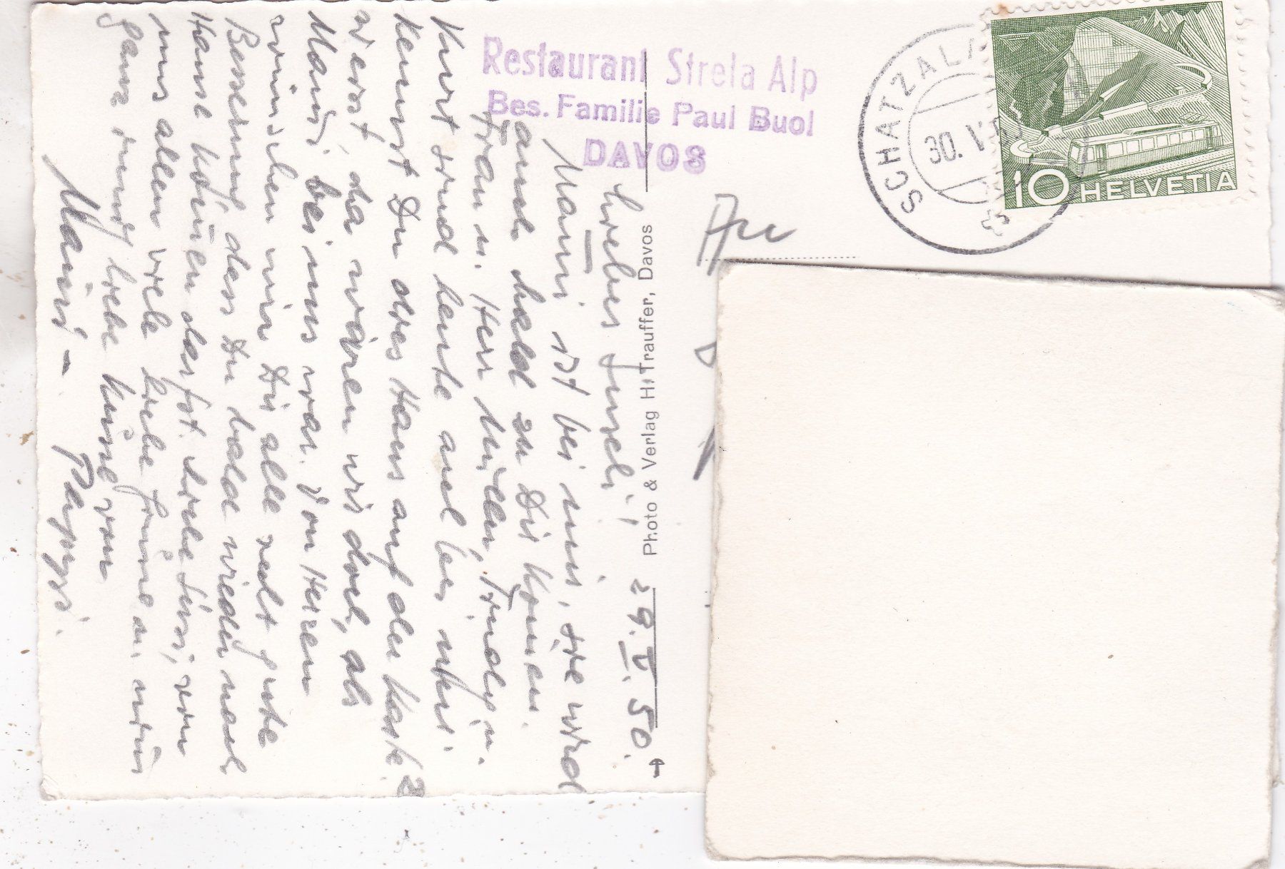 Cartoline postali: Restaurant Strelaalp Davos 1950 – Usato da Herisau venduto da Lisegrat2008 1