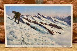 1928 AUFSTIEG ZUR JUNGFRAU - BLICK GEGEN FINSTERAARHORN