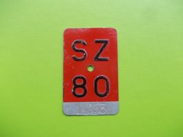 Velonummer / Fahrradnummer SZ 80