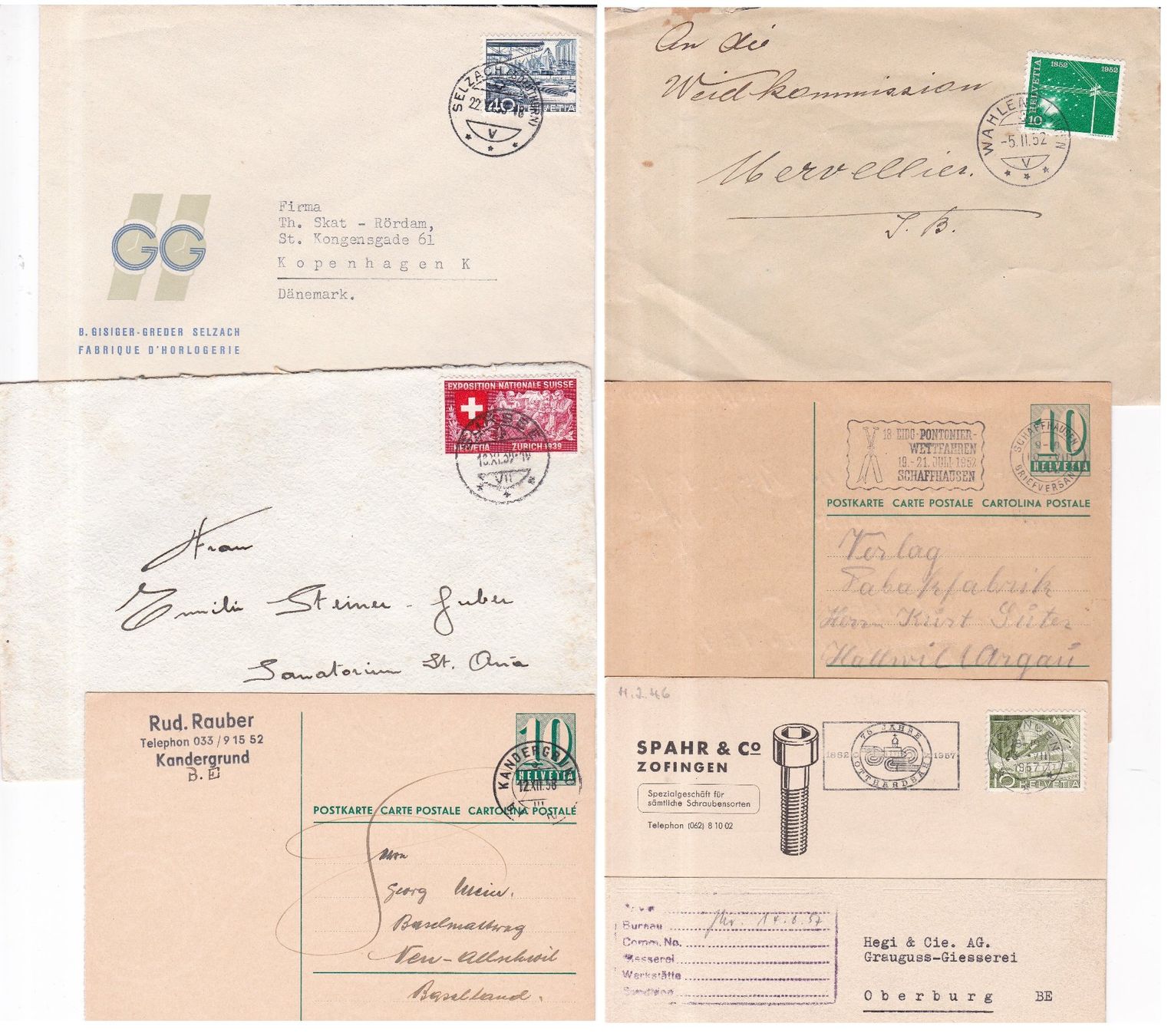 Alle Briefmarken: 44 Stk. Alte CH Briefe, Postkarten, Belege – Gebraucht aus Münchwilen AG von Nesar 8