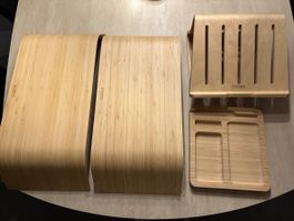 Monitor-Erhöhung und Laptophalter aus Holz