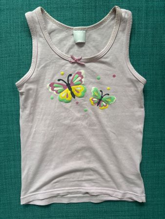 Mädchen Unterhemd rosa mit Schmetterling Motiv Gr ca. 98/104