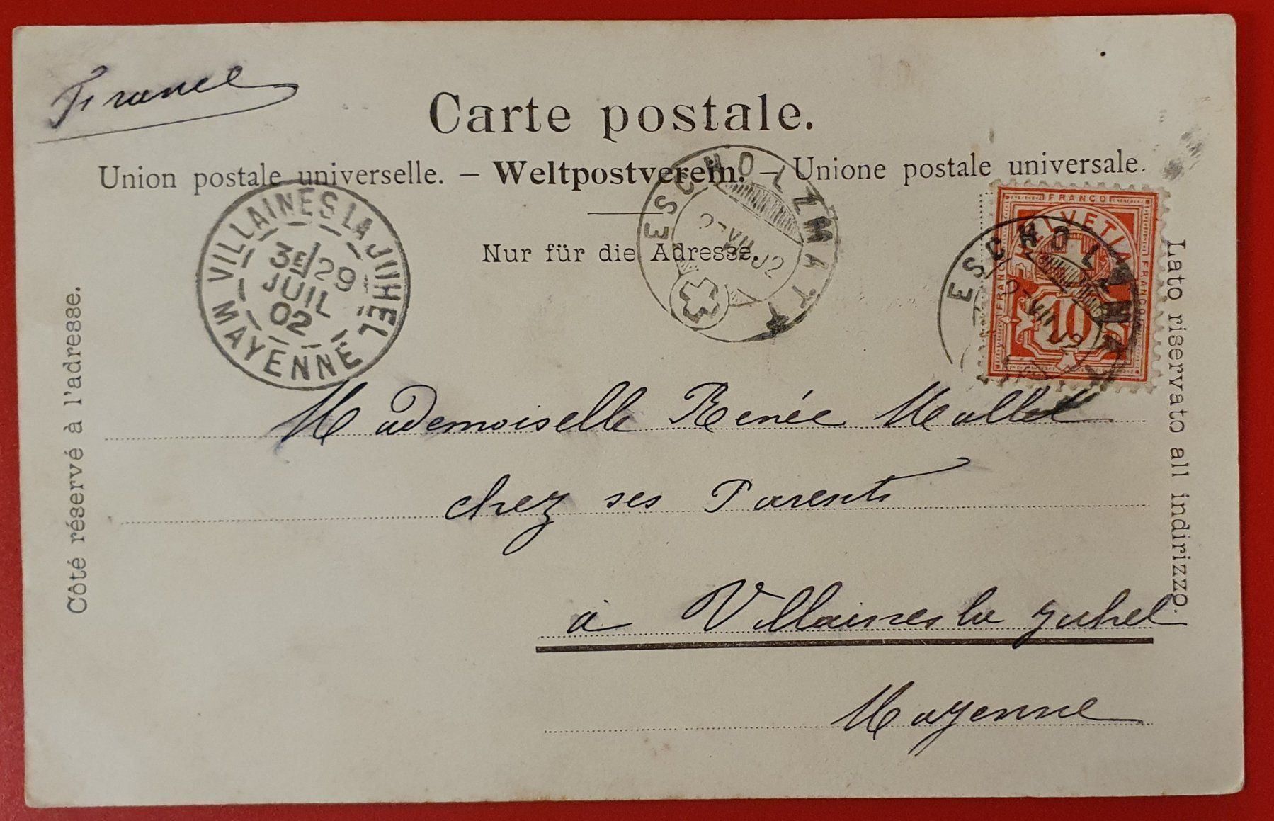 Cartoline postali: Gruss aus Escholzmatt 1902 – Usato da Kreuzlingen venduto da Rschweiz1 1